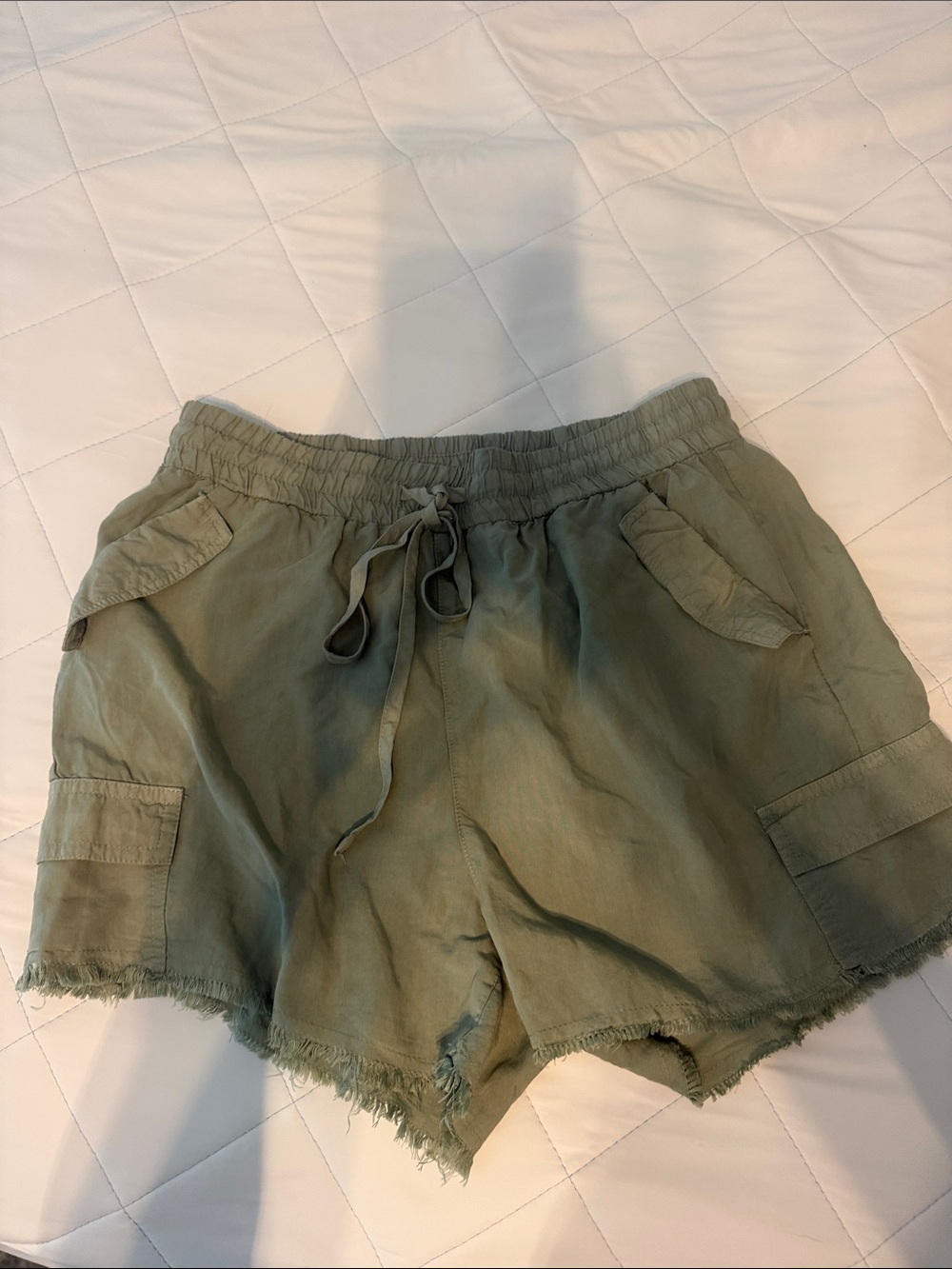 Thread & Supply Olive Green Cargo Drawstring Shorts